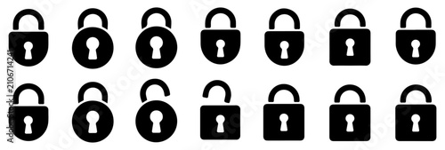 padlock security lock icon set