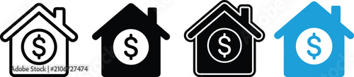 House icon with dollar sign for real estate or property investment