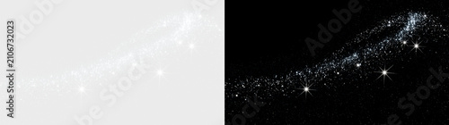 Quadro su tela Elegant Silver Glitter Wave with Magical Stardust, Glowing Star Dust and Shining