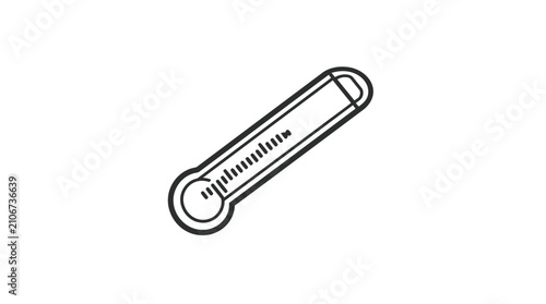 Fotografie Minimalist line art thermometer showing temperature.
