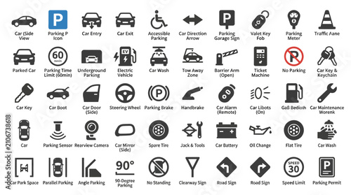 Road traffic signs and symbols icons.
