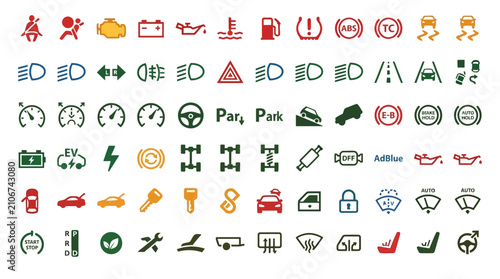 Collection of road traffic signs.
