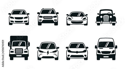 Variety of cars and trucks lineup.