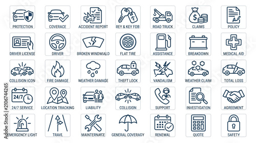 Collection of various safety icons.