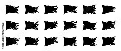 Tattered Flags Silhouette Set