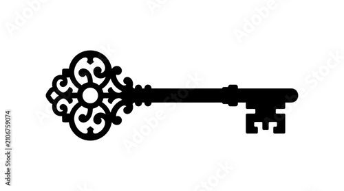 Ornate Key Vector Illustration