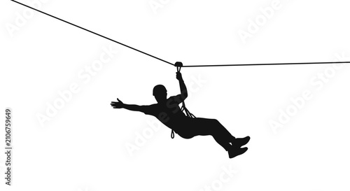 Man ziplining in the air 1.