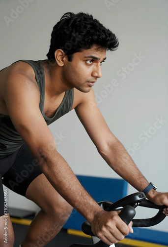 Young indian man focused on...