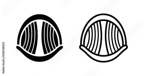 Bild auf Leinwand Organic walnut shell or coconut husk icons