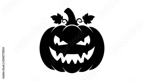 Spooky jack-o-lantern silhouette for halloween with halloween, silhouette