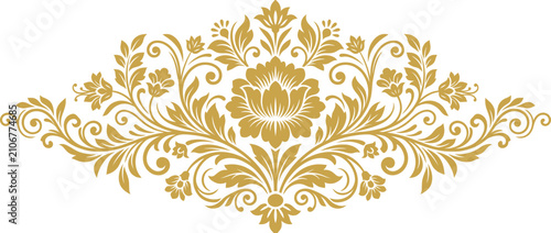 Elegant Golden Floral Swirl Ornament