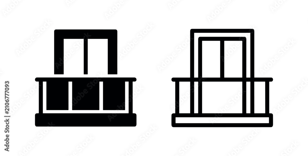 Obraz premium Apartment Balcony and Building Terrace Icon