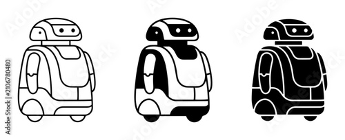 Konstfotografi Robot Icons Set: Line Art, Silhouette, and Filled Vector Graphics for AI and Tec