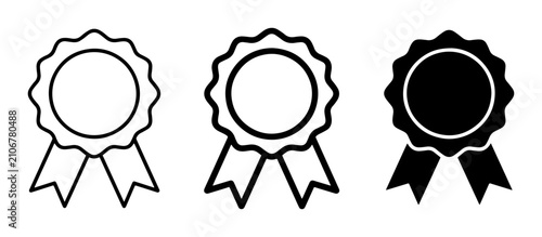 Award Ribbons Vector Icons, Achievement Badges Set, Recognition Symbols, Quality Seals, Victory Medals