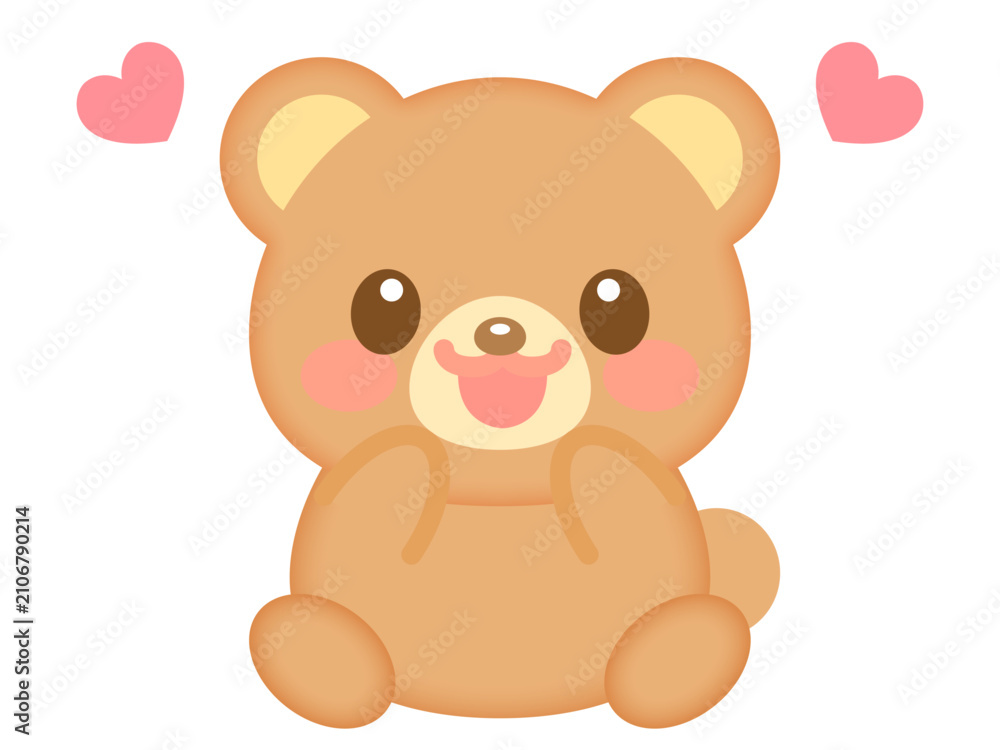 Obraz premium お座りする可愛いクマのイラスト素材5