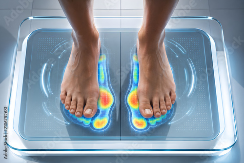 Advanced Digital Foot Pressure Analysis with AI Biomechanics Scanning for Precision Podiatry Assessment