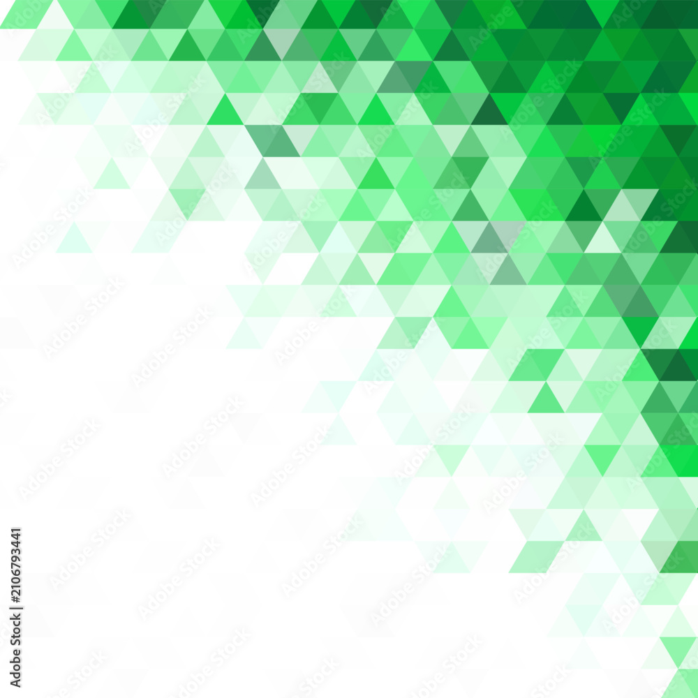 Obraz premium Abstract geometric background with green triangles and white space for your modern design. EPS 10