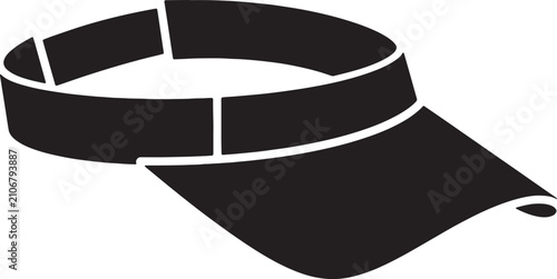 Sun visor hat icon or symbol illustration on transparent background.