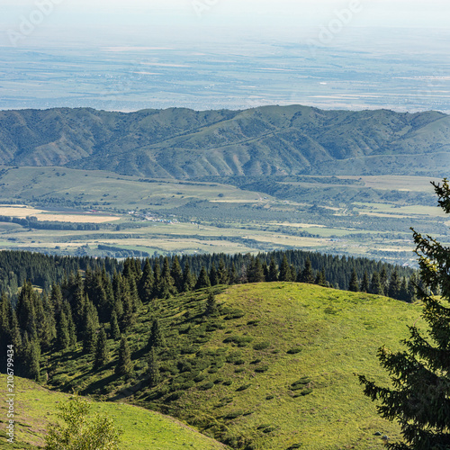 landscape with mountains and river