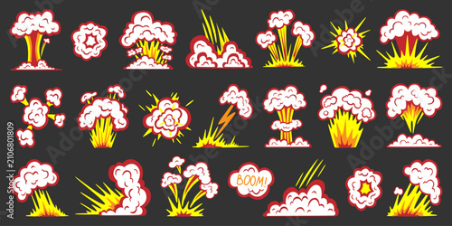 Cuadro en lienzo Atomic explosion set