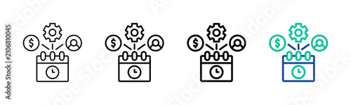 Resource Scheduling Icon Collection Different Style Outline
