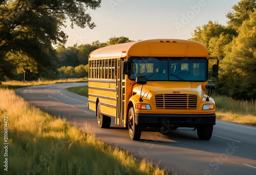 Classic yellow school bus d...