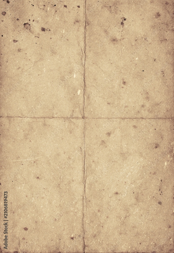 Fototapeta premium Crumpled vintage paper texture with natural wrinkles and aged surface for retro background design