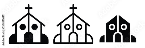 Tableau sur toile Church building icon set