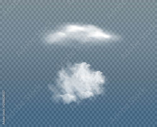 Set of Transparent Different Clouds Vector Illustration EPS 10