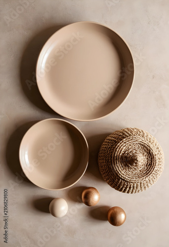 Neutral beige ceramic plate...