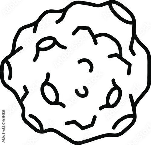 Принти на полотні Asteroid Outline Vector Illustration
