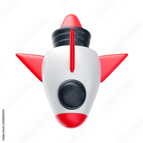 3D Asset - Cartoon Rocket with Isolated Background