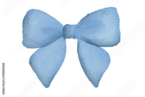 Cute Light Blue Watercolor Ribbon Bow Clipart For Baby Shower
