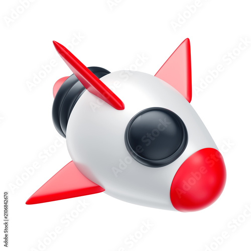 3D Asset - Cartoon Rocket with Isolated Background