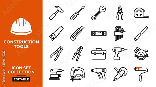 Construction Tools Icon Set Collection