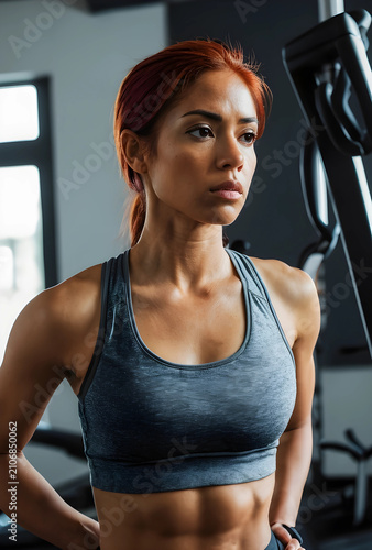 Determined athletic woman w...