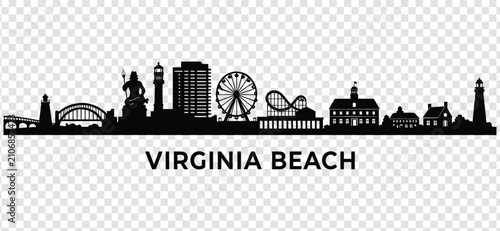 Fotografie Virginia beach skyline silhouette