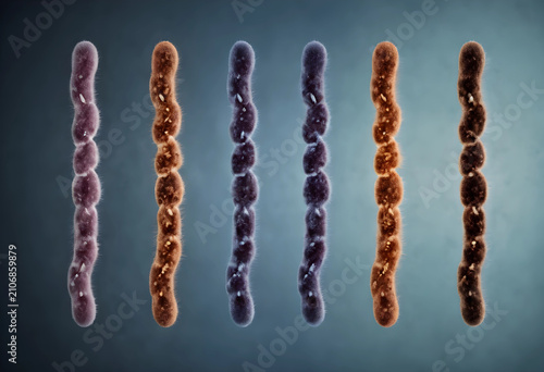 Microscopic view of six fil...