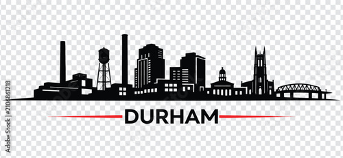 Photos Durham city skyline silhouette, north carolina, usa