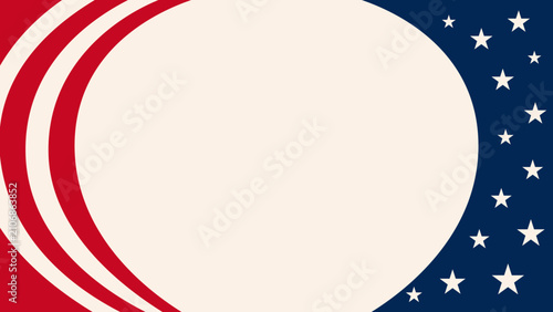 Foto Red, white, and blue curves frame a central blank space