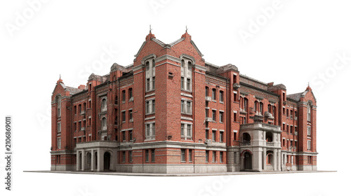 Historic Early 20th Century Brick Hospital Building Exterior View