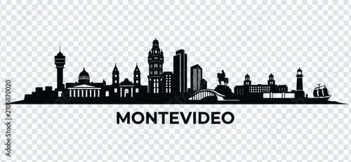 Foto Montevideo skyline silhouette