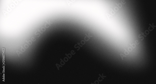 Abstract black and white curved light leak grainy noise background