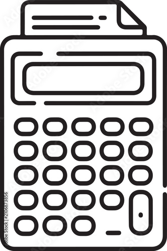 Calculator with Receipt Line Icon for Accounting and Finance