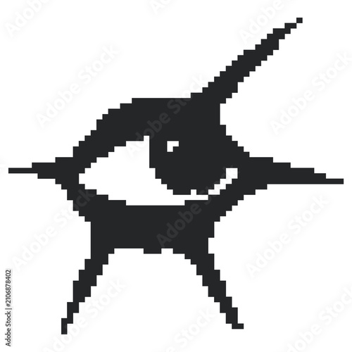 Abstract Spike Eye Graphic Variant for Y2K Grunge and Streetwear Design