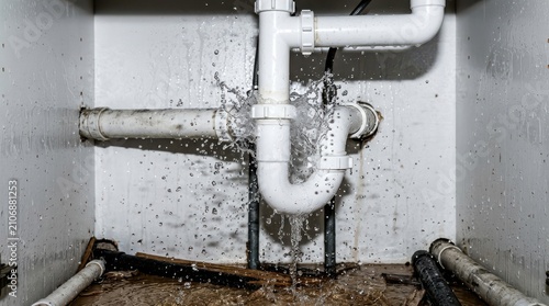 Water leaking from under sink pipe