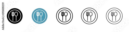 Canteen illustration set. School food cafeteria vector symbol for UI designs. Thin line customizable illustration. Contour symbol. Vector isolated outline drawing. Editable stroke