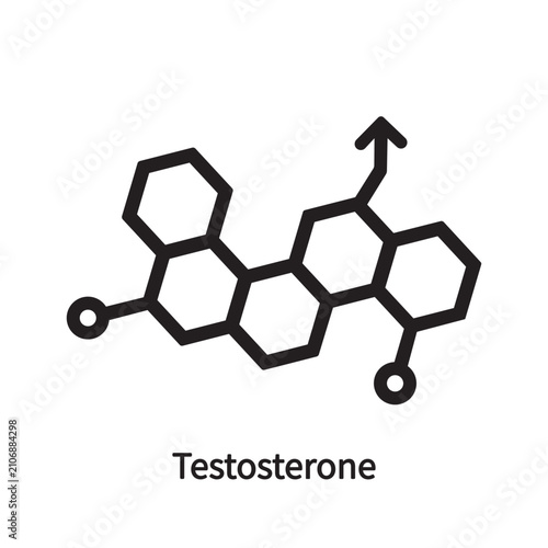 Принти на полотні Testosterone Molecule Vector Icon Flat Style