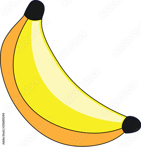 Banana isolated on black