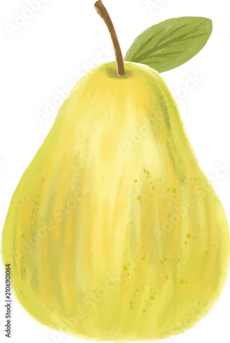 gouache pear healthy fruit texture brush food illustration